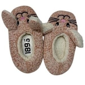 Oh So Comfy Bunny Rabbit Slippers Women's Size 36 37 Pink Fuzzy‎ Warm
